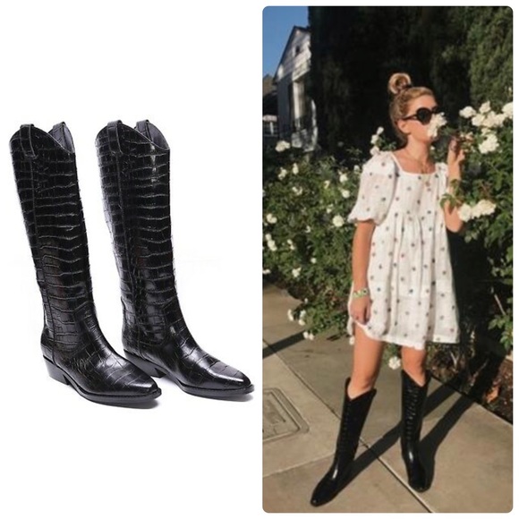 Marc Fisher LTD Haze Croc Embossed Leather Boot - Picture 2 of 7